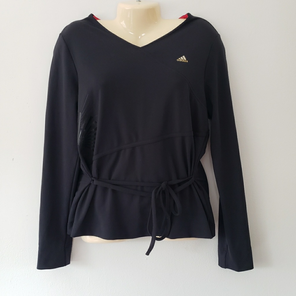 Adidas Clima365 Black Wrap Tie Active Top Medium